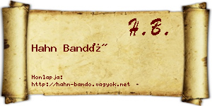 Hahn Bandó névjegykártya